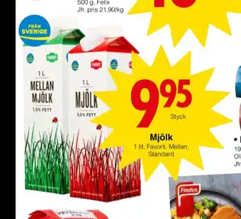 Matöppet Favorit mjölk erbjuda