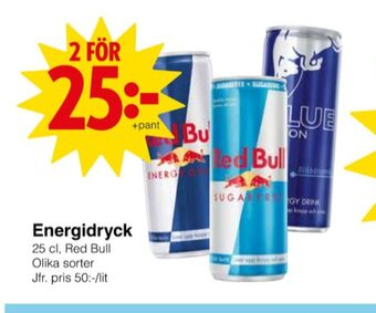 Matöppet Red bull energidryck erbjuda