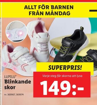 Lidl Blinkande skor erbjuda