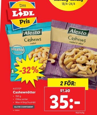 Lidl Cashewnötter erbjuda