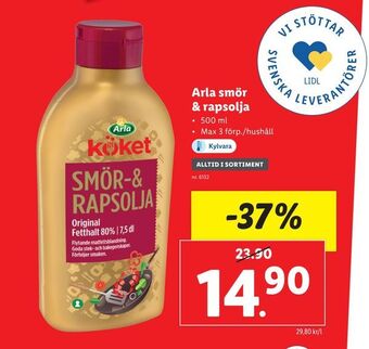 Lidl Arla smör & rapsolja erbjuda