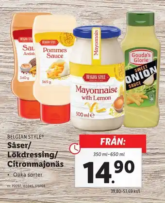 Lidl Såser/ Lökdressing/ Citronmajonäs erbjuda