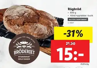 Lidl Rågbröd erbjuda