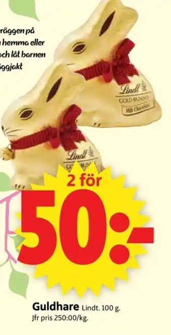 ICA Supermarket Lindt Guldhare 100 g erbjuda