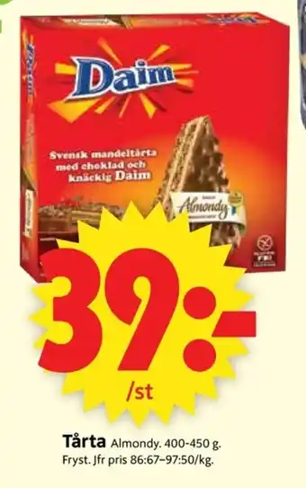 ICA Supermarket Almondy Tårta 400-450 g erbjuda