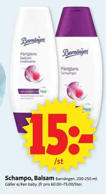 ICA Supermarket Barnängen Schampo, Balsam 200-250 ml erbjuda