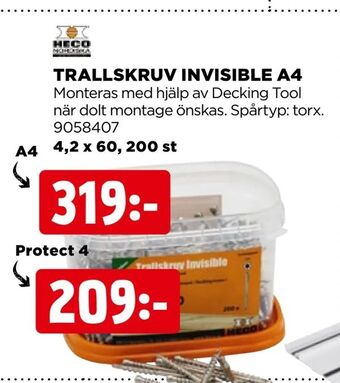 Jem&Fix Trallskruv invisible a4 erbjuda