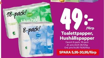 City Gross Toalettpapper, Hushållspapper erbjuda