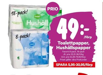 City Gross Toalettpapper, Hushållspapper erbjuda