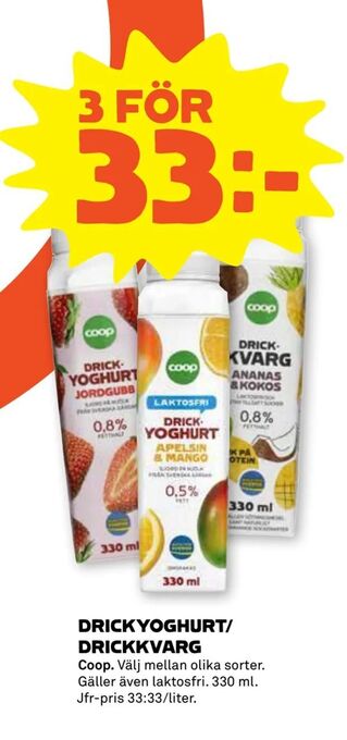 Stora Coop Drickyoghurt/ drickkvarg erbjuda