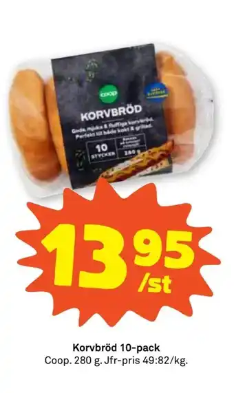 Coop Forum Korvbröd 10-pack erbjuda