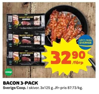 Coop Daglivs Bacon 3-pack erbjuda