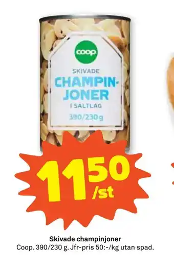 Stora Coop Skivade champinjoner erbjuda