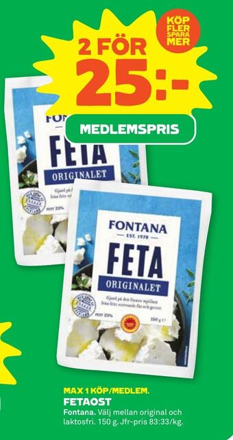 Stora Coop FETAOST erbjuda