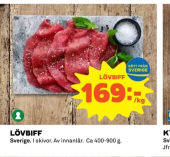 Coop Coop lövbiff erbjuda