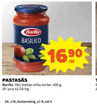Coop Barilla pastasås erbjuda