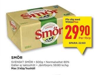 Willys Smör erbjuda