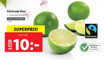 Lidl Fairtrade lime 3szt. erbjuda