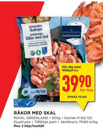 Willys Hemma Räkor med skal erbjuda