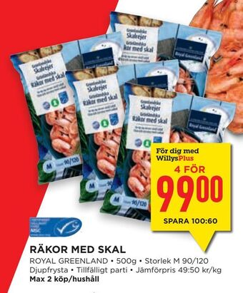 Willys Hemma Räkor med skal erbjuda