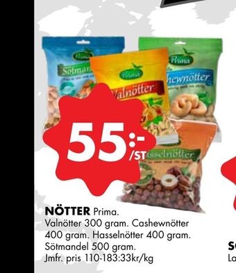 ÖoB Nötter erbjuda