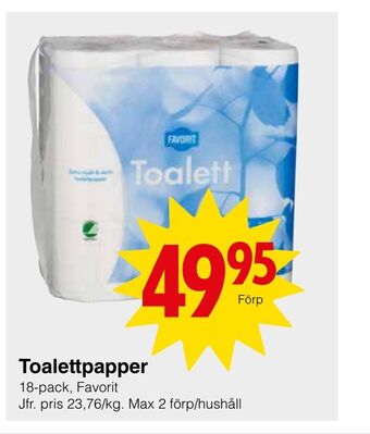 Matöppet Toalettpapper erbjuda