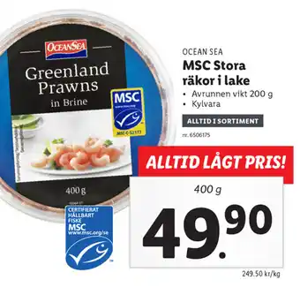 Lidl MSC Stora räkor i lake 400g erbjuda