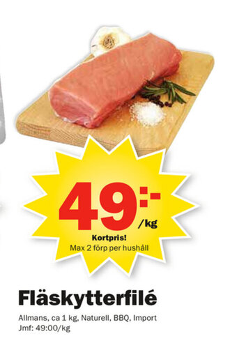 Pekås Fläskytterfile 1kg erbjuda