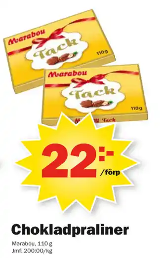 Pekås Chokladpraliner 110g erbjuda
