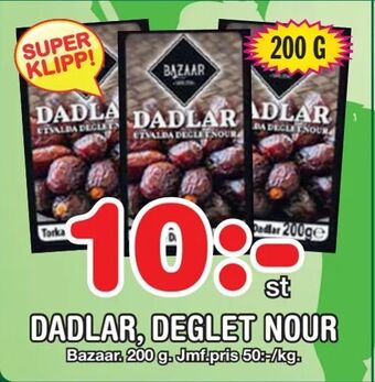 Nya Pulsen Dadlar, deglet nour erbjuda