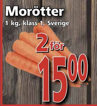 Supergrossen Morötter erbjuda