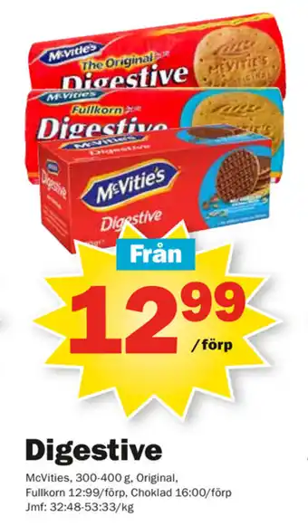 Pekås Digestive 300-400g erbjuda