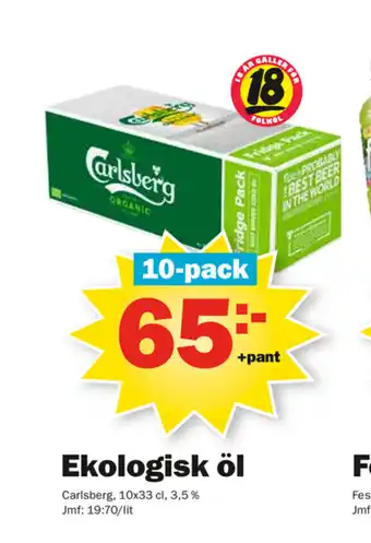 Pekås Ekologisk öl 10x33cl erbjuda