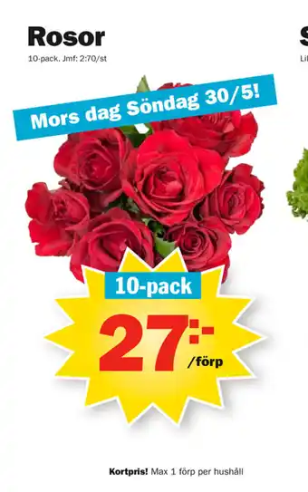 Pekås Rosor 10-pack erbjuda