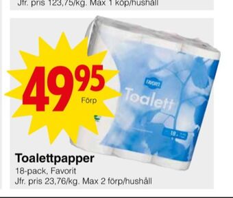 Matöppet Favorit toalettpapper erbjuda