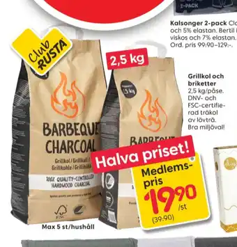 Rusta Ashby garden grillkol/briketter erbjuda