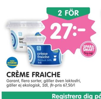 Tempo Garant crème fraiche erbjuda