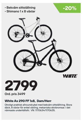 XXL White Ax 290 FF 1x8, Dam/Herr erbjuda