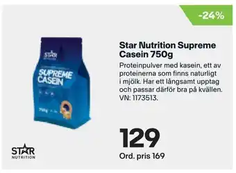XXL Star Nutrition Supreme Casein 750g erbjuda