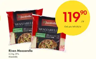 Snabbgross Riven Mozzarella 2,5kg erbjuda