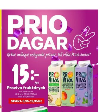 City Gross Proviva fruktdryck erbjuda