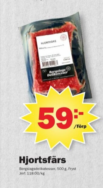Pekås Bergslagsdelikatesser hjortfärs erbjuda