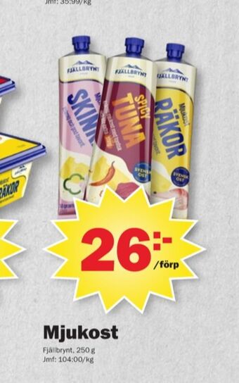 Pekås Fjällbrynt mjukost erbjuda