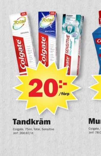 Pekås Colgate tandkräm erbjuda