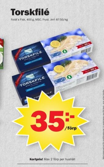 Pekås Feldts torskfilé erbjuda