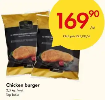 Snabbgross Top Table Chicken burger 2,5kg erbjuda