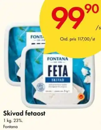 Snabbgross Fontana Skivad fetaost 1 kg erbjuda
