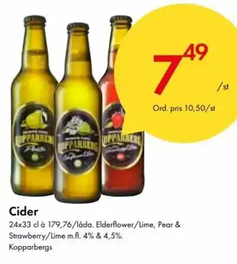 Snabbgross Kopparbergs Cider 24x33 cl erbjuda