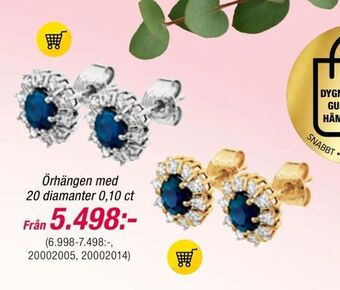 Guldfynd Örhängen med 20 diamanter 0,10 ct erbjuda