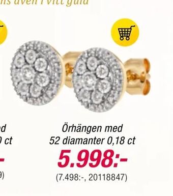 Guldfynd Örhängen med 52 diamanter 0,18 ct erbjuda